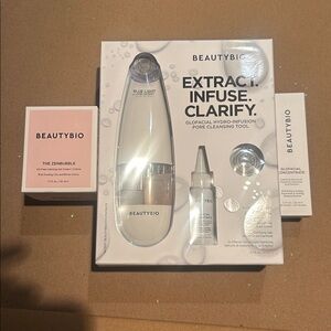 BeautyBio  Pore Cleansing Tool - White - NWT with extra products